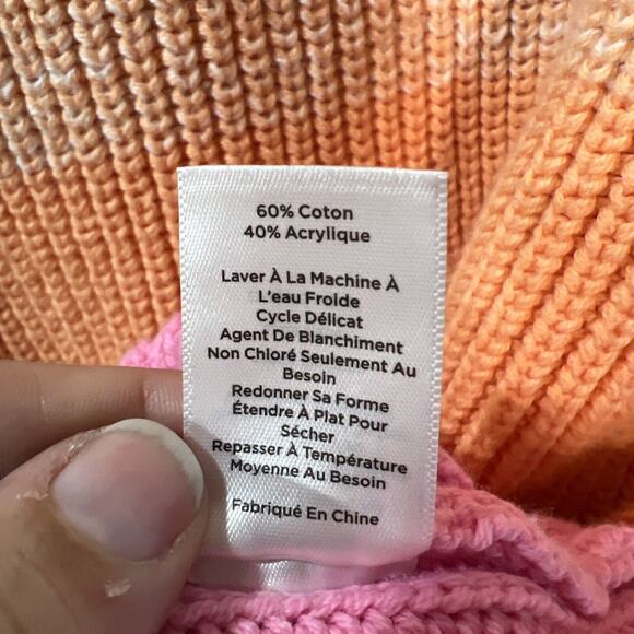 Talbots XXL SHAKER STITCH BATEAU NECK SWEATER SPRING OMBRÉ Pink plus size 2XL - Picture 5 of 8